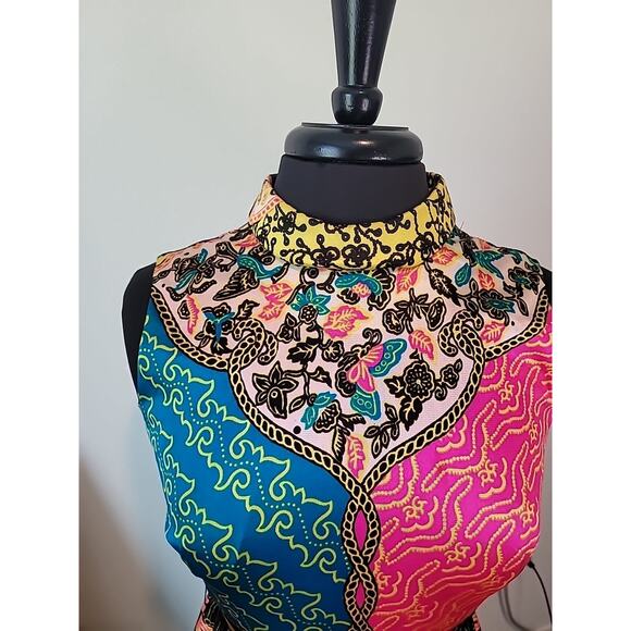 Vintage 1970s Mod Rainbow Paisley Maxi Dress Size 5 H/B Jrs Boho - Picture 6 of 8